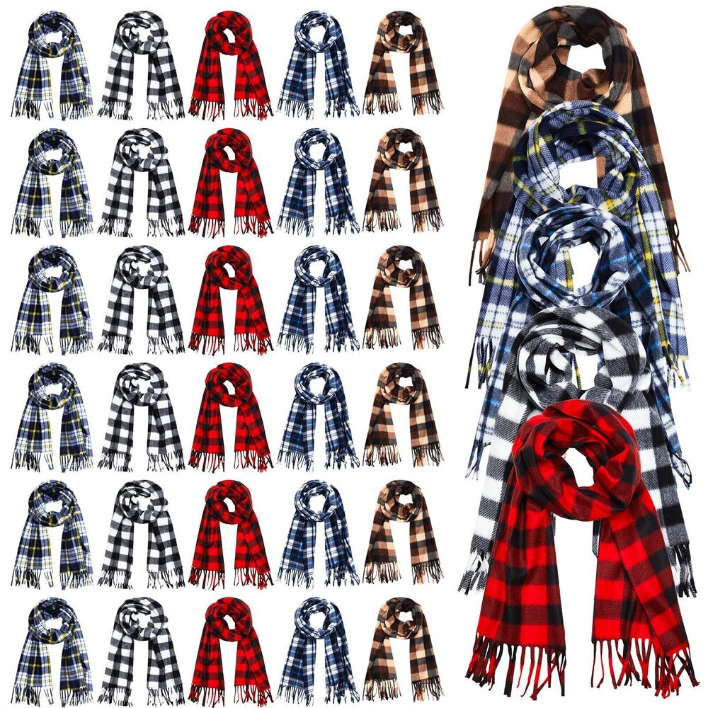 1888 40 Pcs Winter Fleece Scarves Bulk Donation for Homeless Care Gift Warm